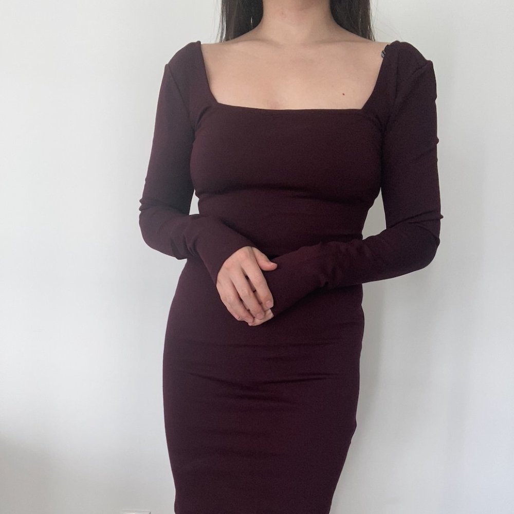 [NWT] Maroon Long-Sleeve Dress